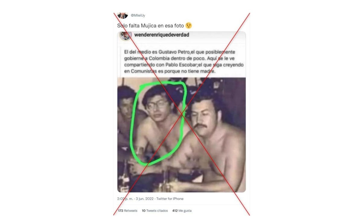 A Gustavo Petro le hacen fotomontaje para hacerlo aparecer junto a Pablo Escobar