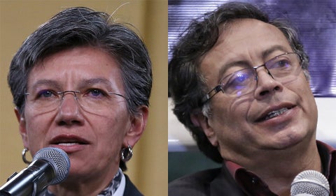 Claudia López y Gustavo Petro