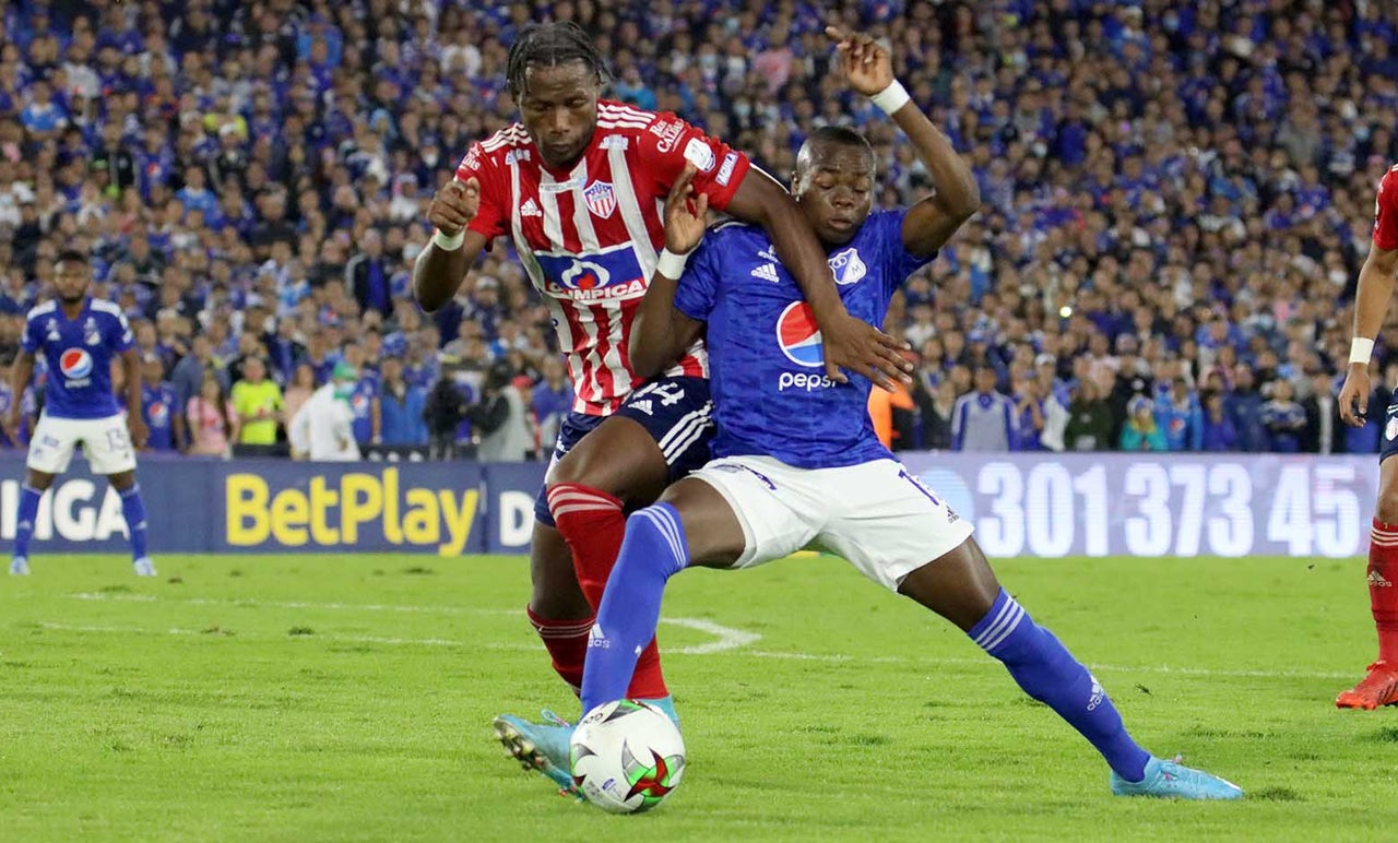 Junior derrotó a Millonarios en el partido de ida de la Copa Betplay