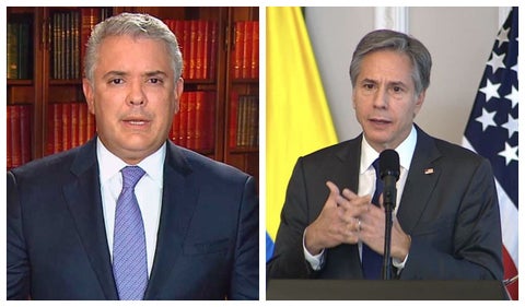 Iván Duque y Antony Blinken