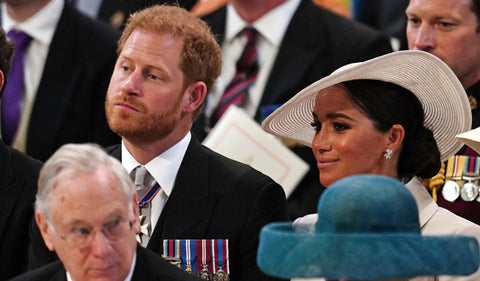 Meghan Markle y Harry en la celebración de la Reina Isabel