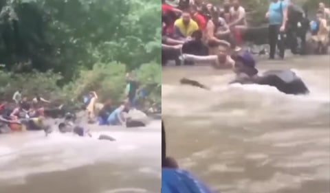 Migrante y su bebé por poco mueren arrastrados por un río en el Darién