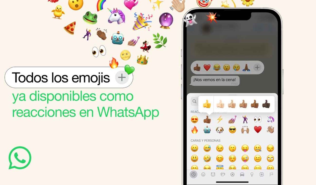 Reacciones de WhatsApp nuevos emojis