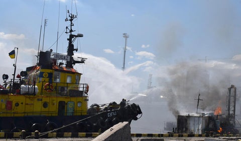 Ataque ruso al puerto de Odesa en Ucrania