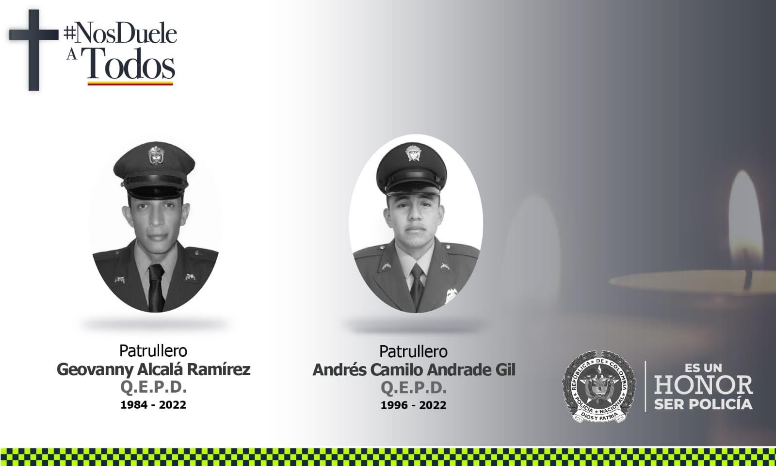 Policías asesinados en el corregimiento San Félix de Bello, Antioquia.