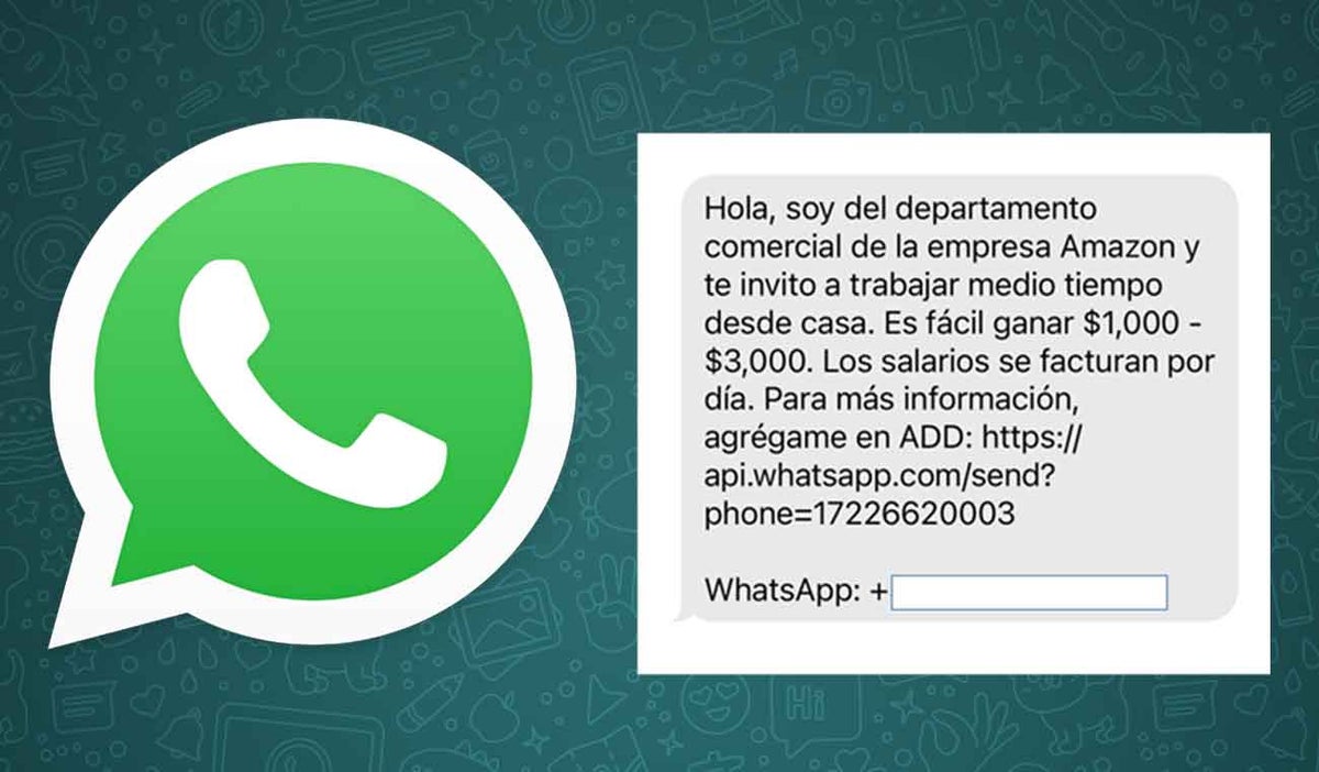 Estafa de WhatsApp con oferta de empleo
