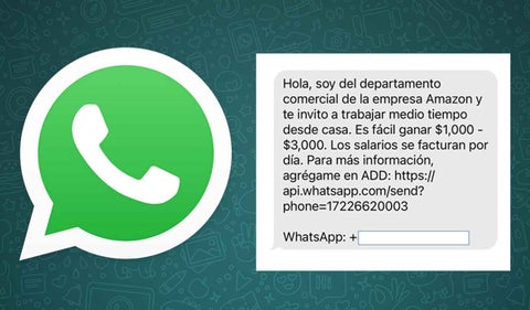 Estafa de WhatsApp con oferta de empleo