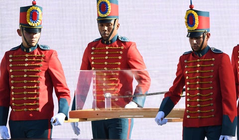 Espada de Simón Bolívar en posesión de Gustavo Petro