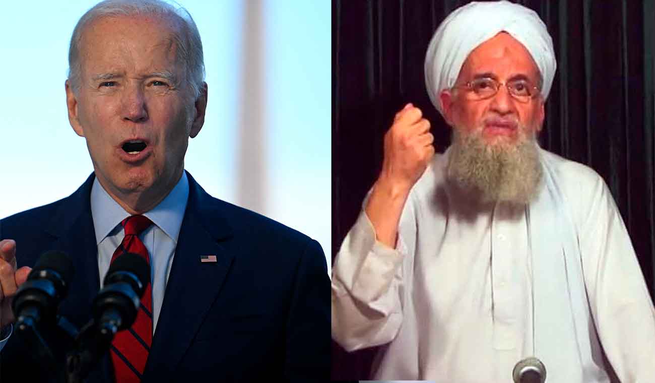 Joe Biden, presidente de EE.UU. y Ayman al Zawahiri, líder de Al Qaida