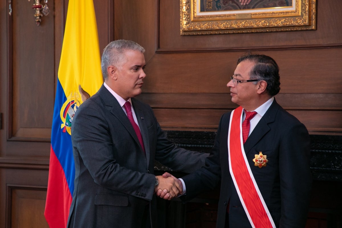 Presidente Iván Duque y Gustavo Petro, presidente electo