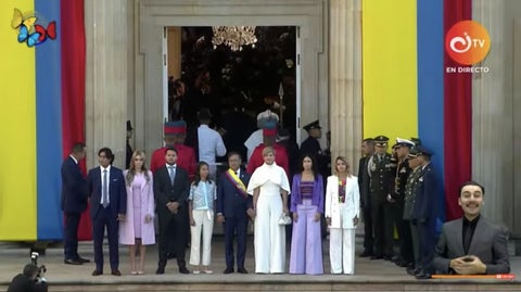 Gustavo Petro y su familia en la Casa de Nariño