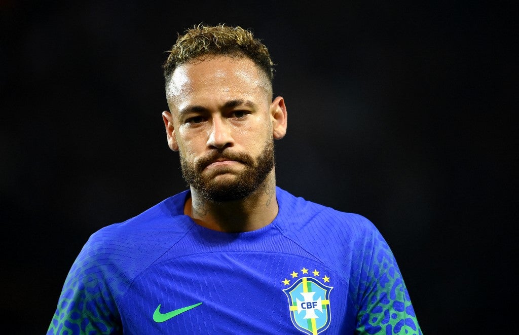 Neymar en un partido de la selección brasileña