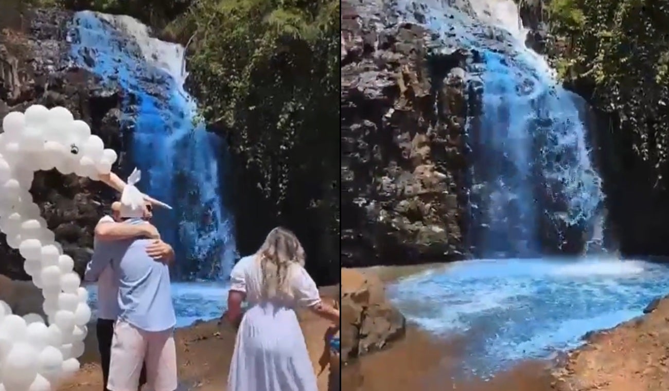 Cascada azul en Brasil