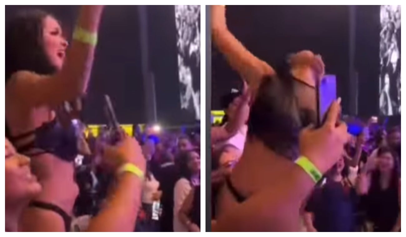 En pleno concierto de Ricardo Arjona una mujer se quitó la ropa