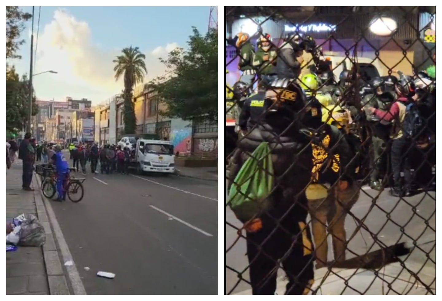 enfrentamientos Esmad y motociclistas