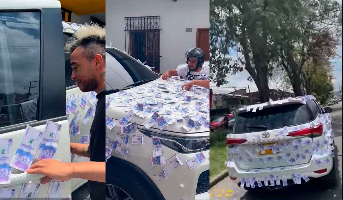 Influencer pasea por Popayán camioneta llena de billetes