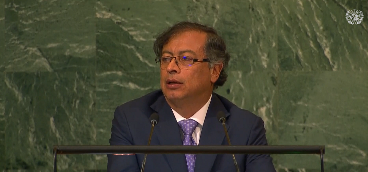 Presidente Gustavo Petro ante la asamblea de Naciones Unidas.