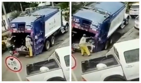 Tierra se tragó un camión de basura en el Tolima
