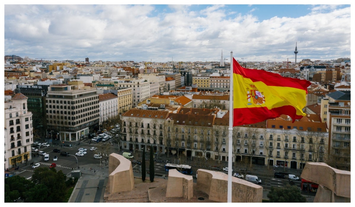 Panorámica de España - banderá de España