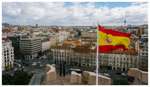 Panorámica de España - banderá de España