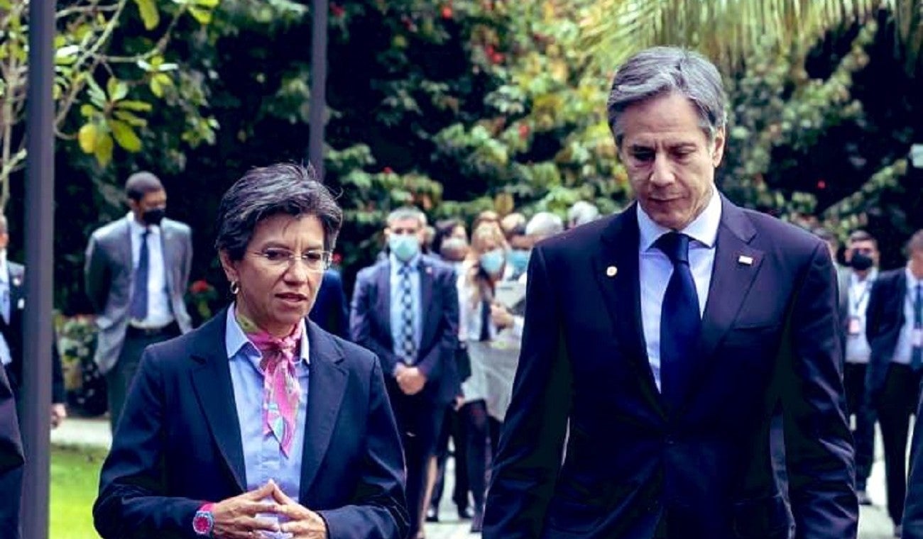 Claudia Lopez y Antony Blinken