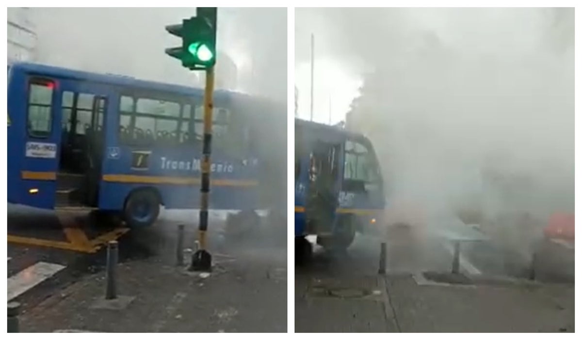 Encapuchados incendiaron bus del SITP cerca a la U. Pedagógica