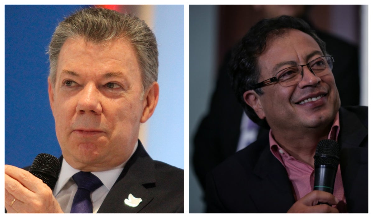 Gustavo Petro y Juan Manuel Santos