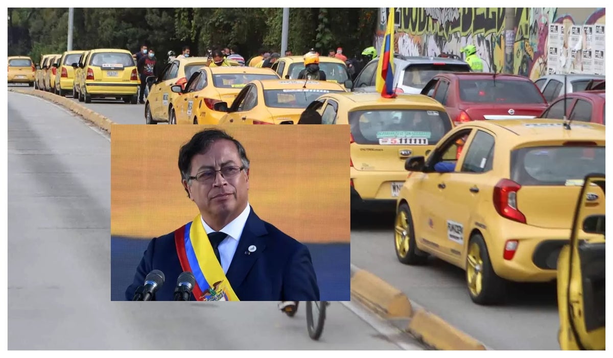 Gustavo Petro y taxistas
