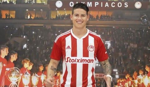 James Rodríguez con el Olympiacos de Grecia