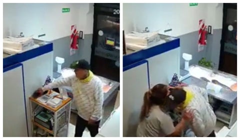 Ladrón se despide de beso