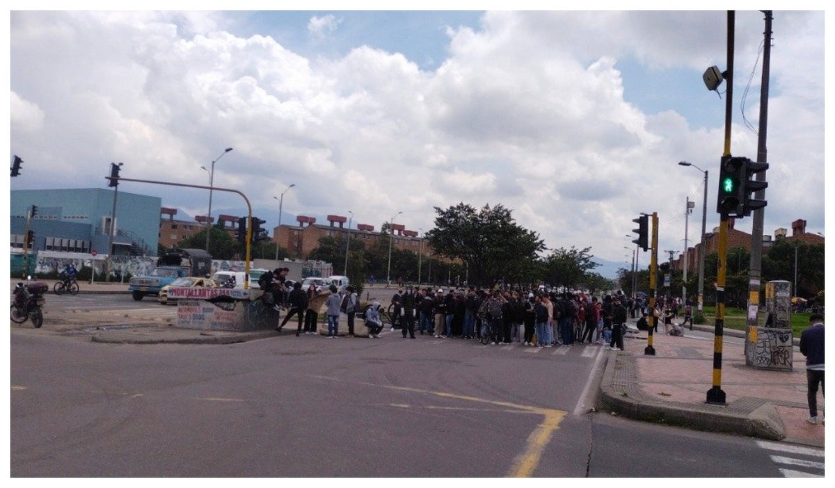 Manifestantes en Bogotá