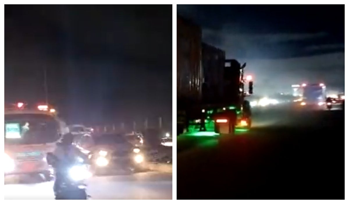 Tremendo trancón a la salida de Bogotá