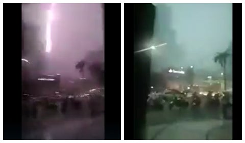 Video: momento exacto en que cayó un rayo en México