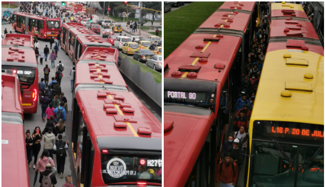 Bloqueos TransMilenio por protestas- reclaman por abuso en bus del SITP