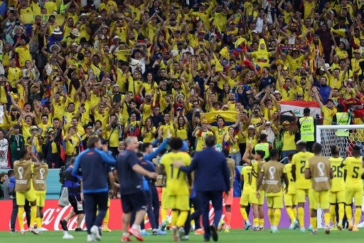Ecuador celebra su triunfo ante Qatar