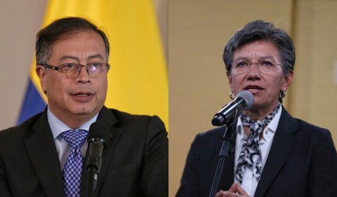 Gustavo Petro y Claudia López