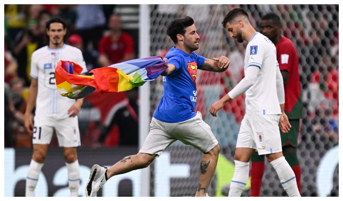Hincha en partido de Portugal vs Uruguay