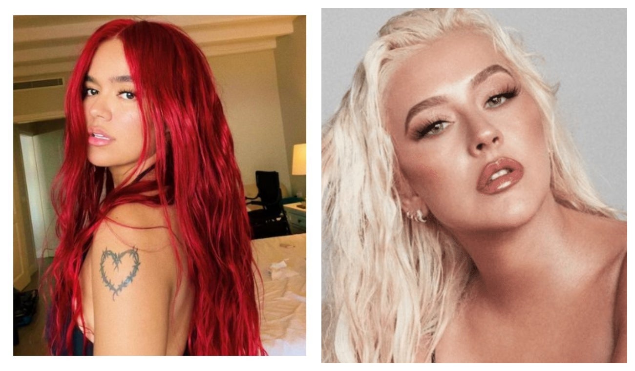 Karol G y Christina Aguilera en el Festival de Viña