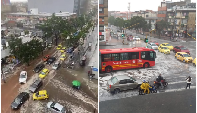 Lluvias en Bogotá hoy 10 de noviembre- calles inundadas
