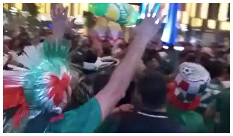 Pelea de mexicanos con hinchas de Arabia Saudita