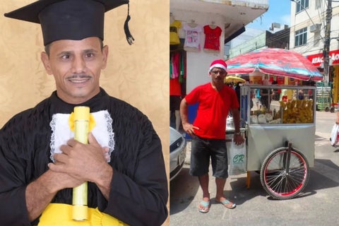 Samuel Cardoso Brito, vendedor ambulante graduado de la Universidad