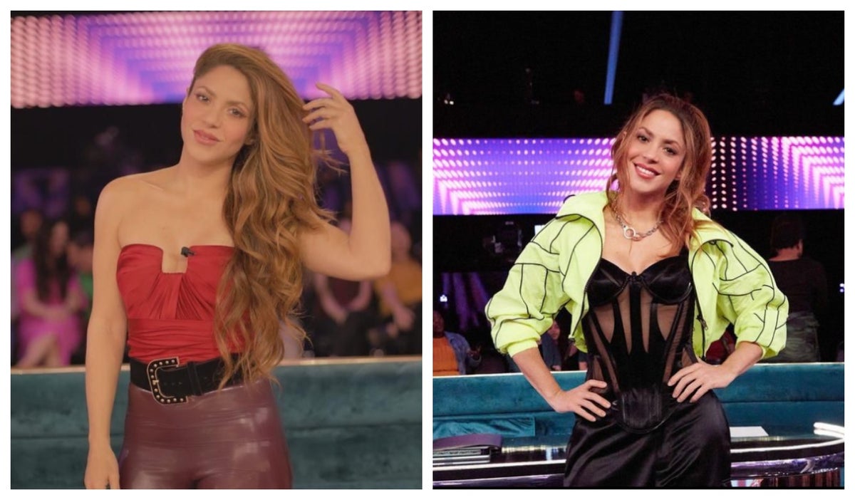 Shakira posando con diferentes looks