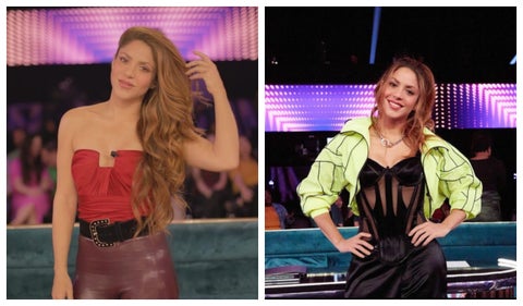 Shakira posando con diferentes looks