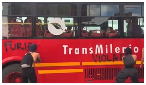 Vandalismo en protestas en Bogotá