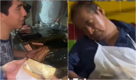 Jóvenes ayudan a vendedor que se quedó dormido
