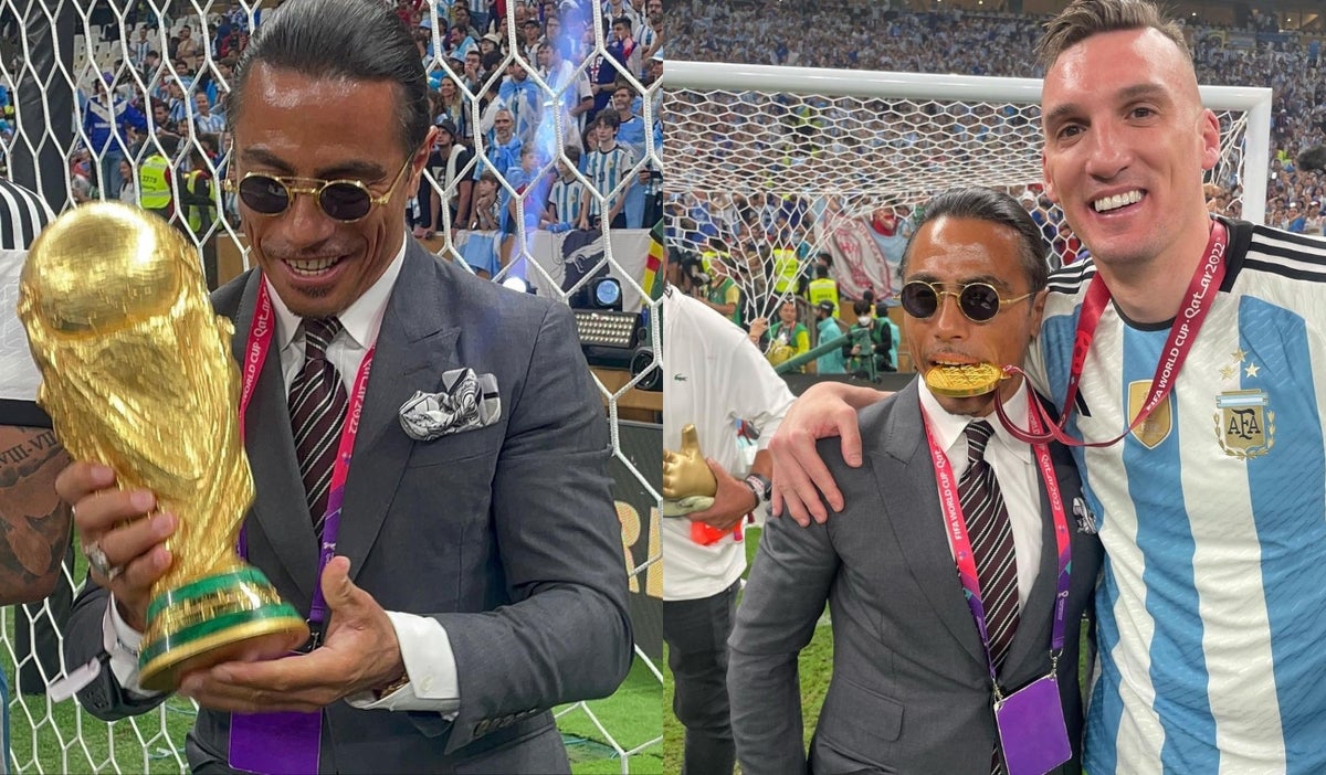 Chef turco Nusret Gökçe, más conocido como Salt Bae, en la final del Mundial Qatar 2022