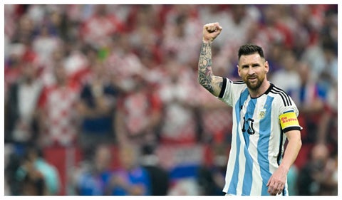 Lionel Messi en partido de Croacia
