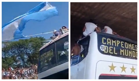 Video: hincha se lanzó a la caravana de los jugadores de Argentina