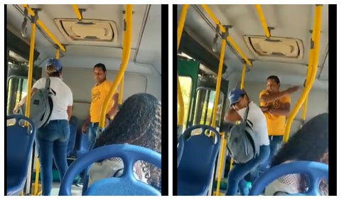 Video: Hombre y una mujer se fueron a golpes dentro de un bus