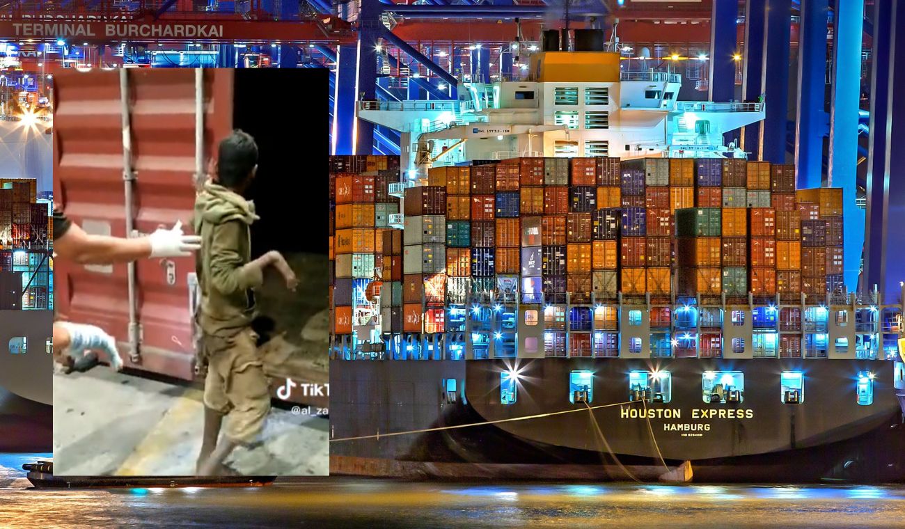 Niño apareció en un container